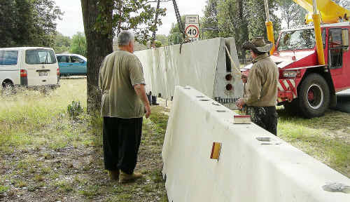 These concrete barriers could become a work of art if race director Dennis Brown has his way. These concrete barriers could become a work of art if race director Dennis Brown has his way.